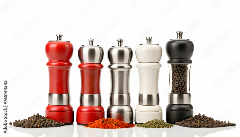 pepper grinders isolated on white pepper grinders isolated on white