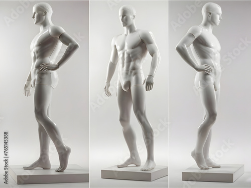 male mannequin in different postures