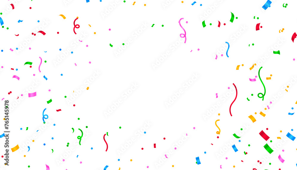 colorful confetti background with text space