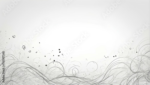 chaotic pencil lines on white background with copy space, space for text and design 