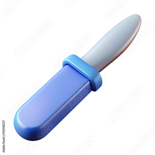 3D shiny sharp knife from stainless steel