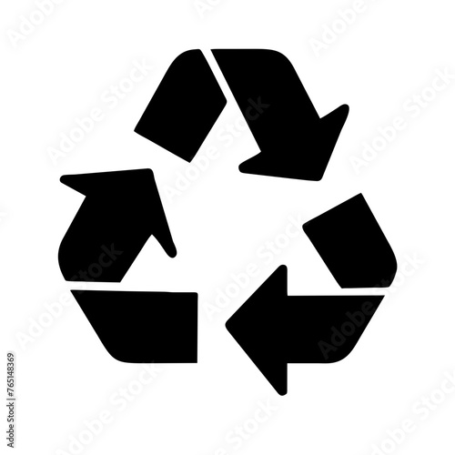 Green recycle icon vector graphic element symbol illustration on a Transparent Background