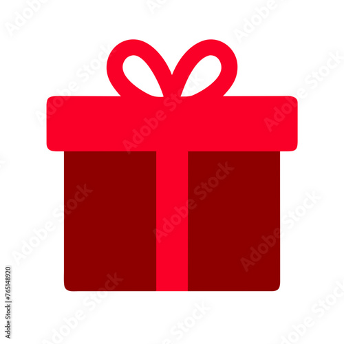 Gift box with ribbon vector icon on a Transparent Background