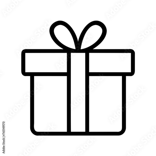 Gift box with ribbon vector icon on a Transparent Background