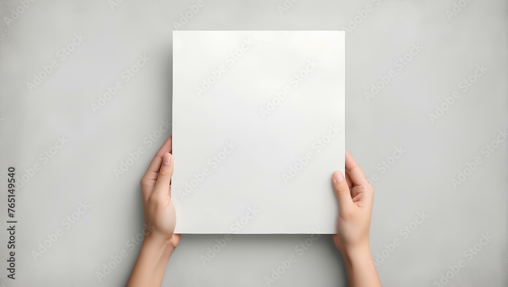 hands holding blank paper, copy space, space for text and design hands holding blank paper, copy space, space for text and design