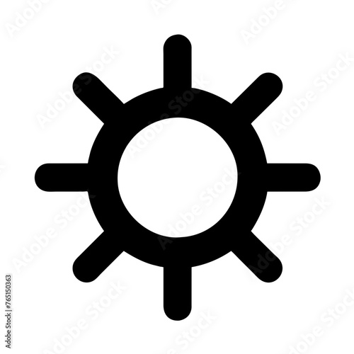 Sun vector icon illustration silhouette drawing on a Transparent Background