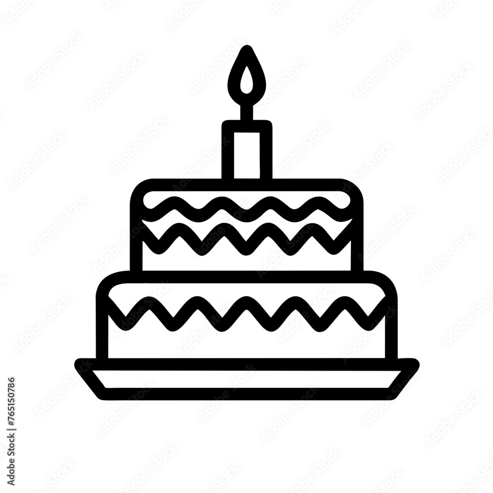 Birthday cake icon on a Transparent Background Birthday cake icon on a Transparent Background