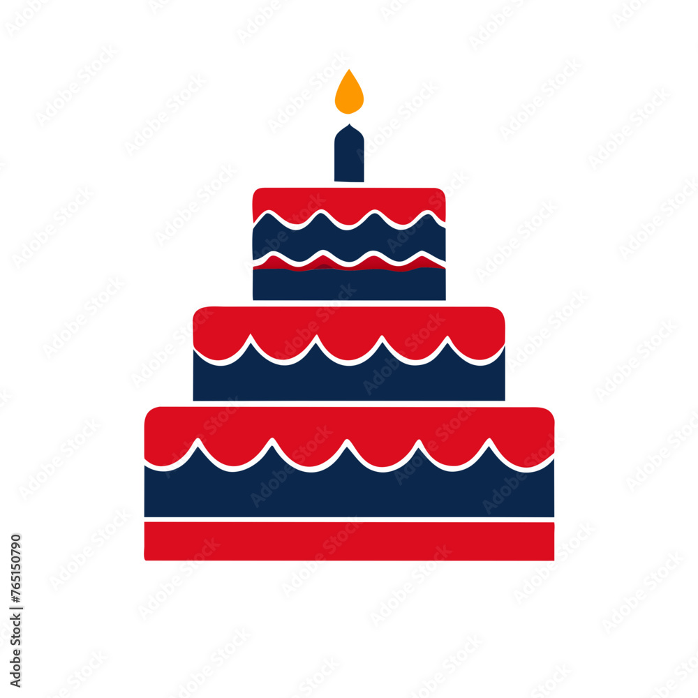 Birthday cake icon on a Transparent Background Birthday cake icon on a Transparent Background