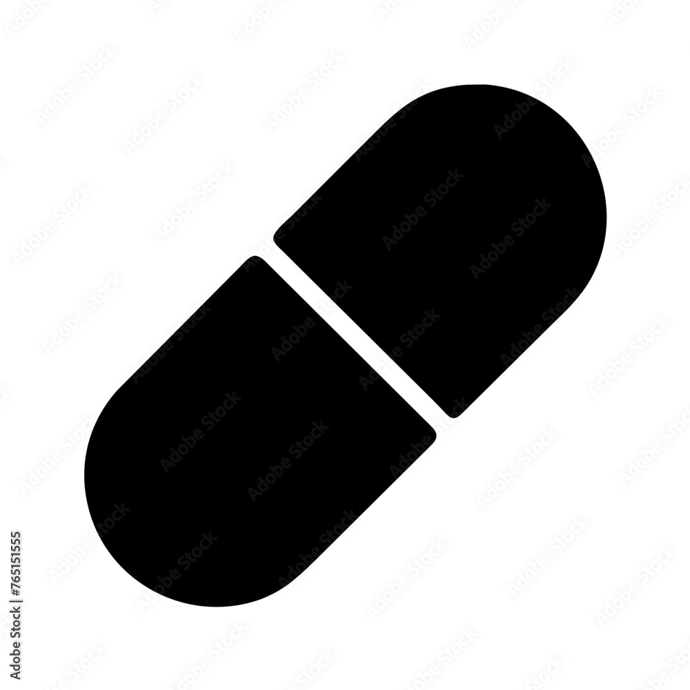 Capsule Pill icon on a Transparent Background Capsule Pill icon on a Transparent Background
