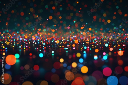 A Colorful glowing dots scattered on a dark abstract background