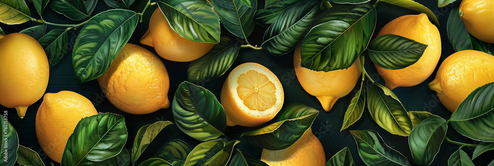 Background with citrus. Lemons. Copy space. Place for text. Juiced ...