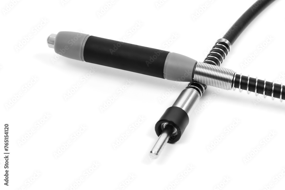 Flex Shaft Hand Piece and Inner Core Isolated on White Flex Shaft Hand Piece and Inner Core Isolated on White