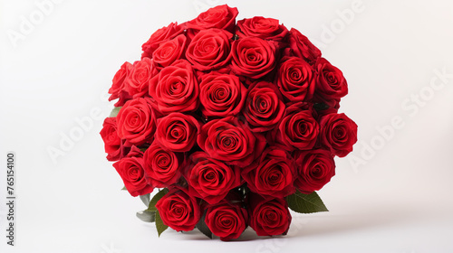 Rose bouquet for proposal, white background сreated with Generative Ai