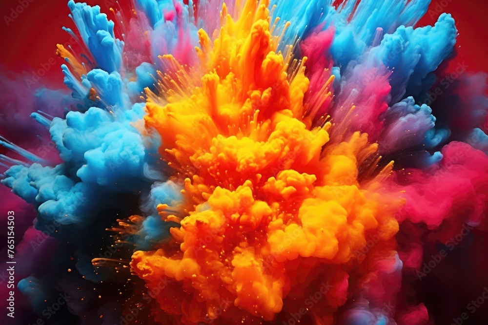 Vibrant paint cloud in close-up view, ideal for artistic projects