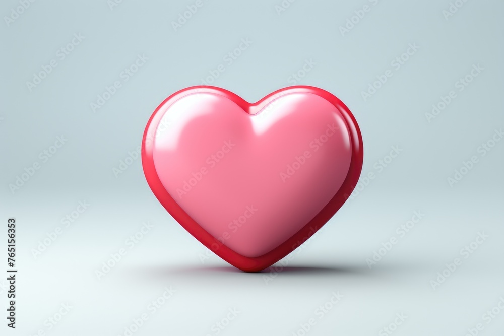 A heart shaped object placed on a flat surface A heart shaped object placed on a flat surface
