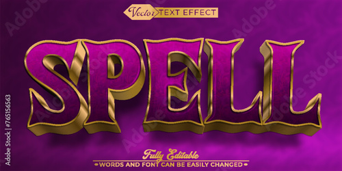 Purple Magical Spell Vector Editable Text Effect Template