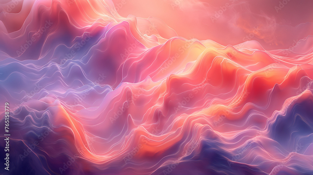 Obraz premium Abstract background with fluid shapes and pastel colors serene and relaxing atmosphere