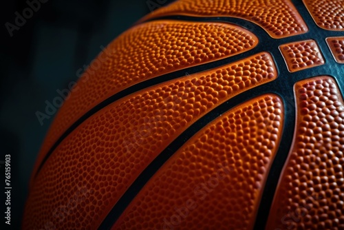 Basketball ball closeup. Game sport basket. Generate Ai © anatolir