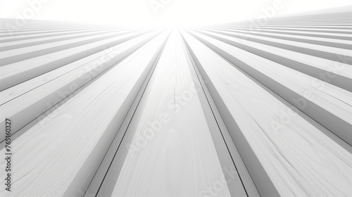 A panoramic view of flawlessly aligned white wooden boards, each strip radiating a soft glow under the perfect balance of natural and artificial light. T