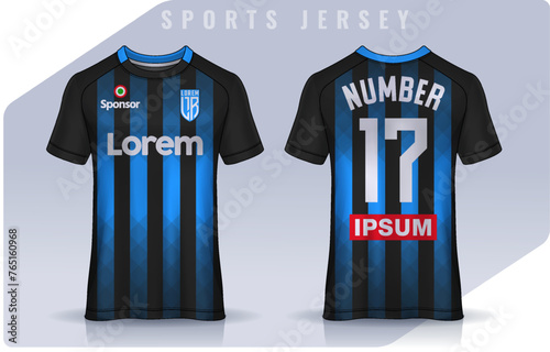 t-shirt sport design template, Soccer jersey mockup for football club. uniform front and back view.	