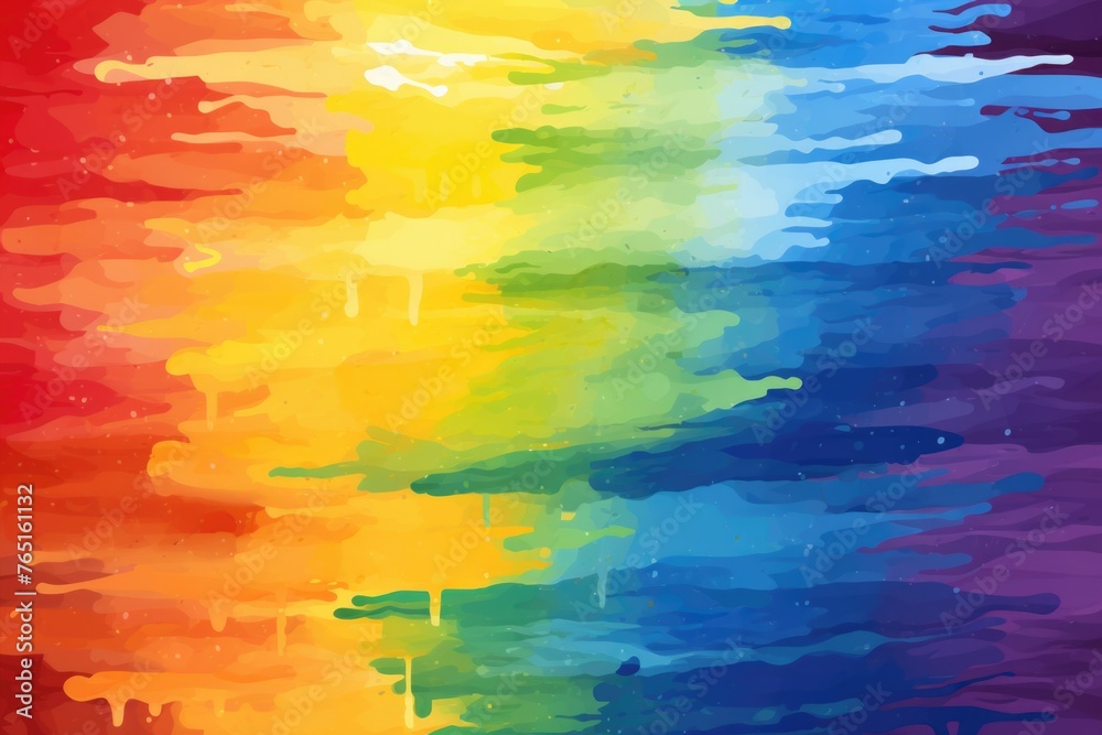 Colorful rainbow painting on dark backdrop