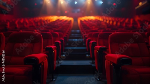 Melancholic Cinema Hall - A Soft Spotlight on Premium Red Seats