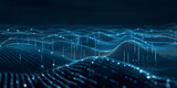 Futuristic blue digital wave pattern symbolizing network connectivity