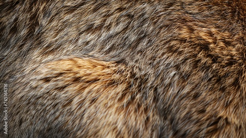 Natural brown fur texture background. Close-up view of soft fur.