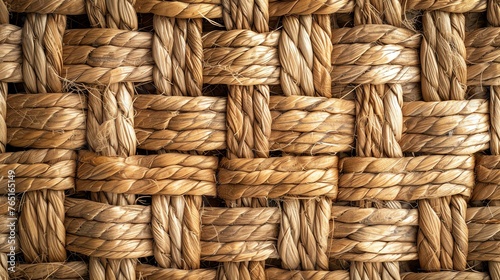 Woven straw texture. Natural material background. Basketry closeup.