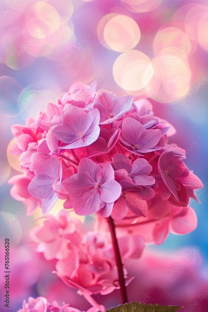 Close up of a pink flower with blurry lights in the background. Great for floral designs Close up of a pink flower with blurry lights in the background. Great for floral designs