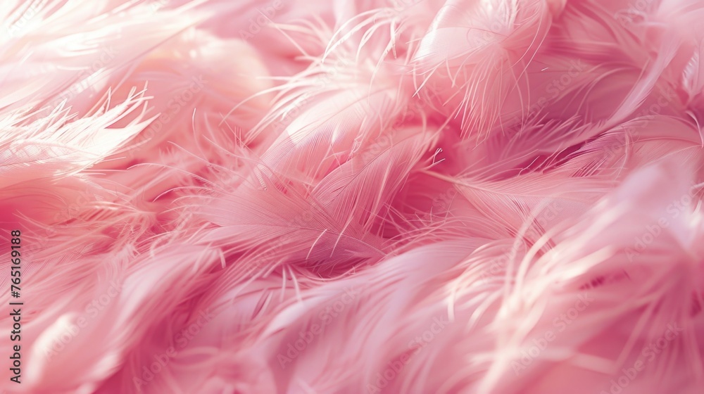 Close up of pink feathers on a bed, perfect for home decor