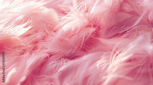 Close up of pink feathers on a bed  perfect for home decor
