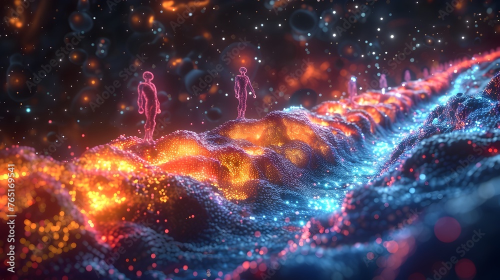 Obraz premium Visualizing the Binding and Signaling Cascade of a Therapeutic Drug Molecule