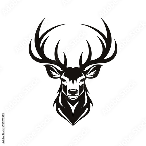 Wildlife Forest Animal Portrait Logo Deer Head with Horns   reated with Generative Ai