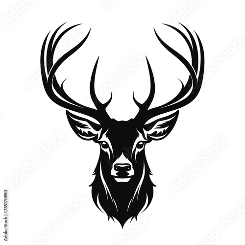 Wildlife Forest Animal Portrait Logo Deer Head with Horns   reated with Generative Ai