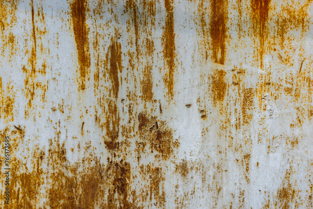 white painted steel surface with stains of rust - full-frame background and texture. white painted steel surface with stains of rust - full-frame background and texture.