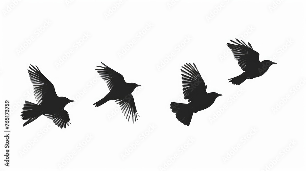 Fototapeta premium A flock of birds flying through the air. Suitable for nature and freedom concepts