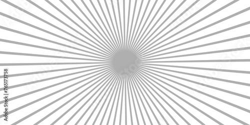 Radial circle line. Pattern starburst. Comic beam lines. Sun effect rays. Abstract firework. Concentration stripe. Cartoons lightning style. Vector illustration Ray sun light. radial grey