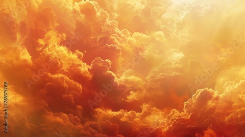 A plane flying through a cloudy orange sky. Suitable for travel and transportation concepts