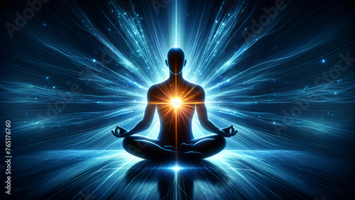 Tranquil Meditation Energy Flow in Blue Light