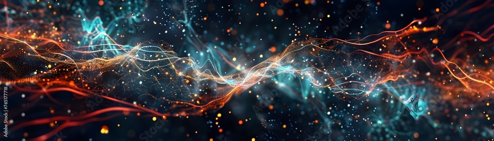 Colorful Space Waves and Lines Abstract Art, To add a splash of color and energy to a digital design or background, conveying a sense of motion and Colorful Space Waves and Lines Abstract Art, To add a splash of color and energy to a digital design or background, conveying a sense of motion and