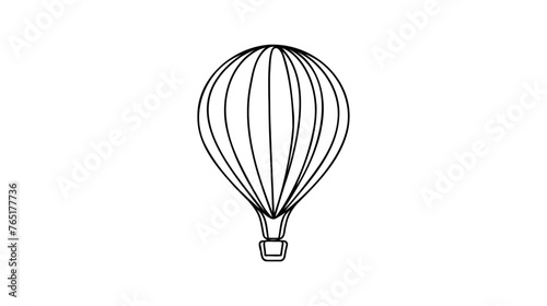 Air balloon shape continuous line drawing. Air balloon minimalist trendy line art. Contour vector illustration.