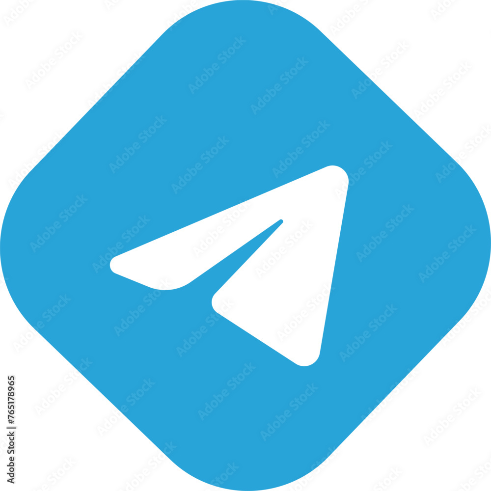 Telegram icon. Social media editorial flat vector isolated on