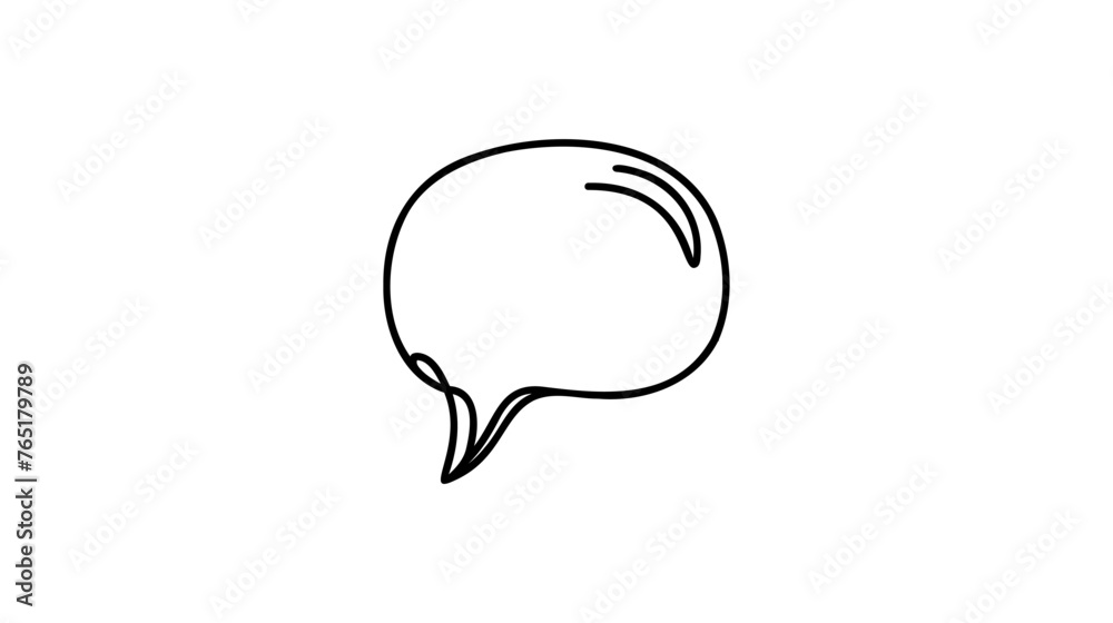 Continuous one line drawing of speech bubble, Black and white graphics vector minimalist linear illustration made of single line. Continuous one line drawing of speech bubble, Black and white graphics vector minimalist linear illustration made of single line.