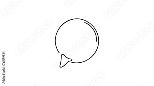 Continuous one line drawing of speech bubble, Black and white graphics vector minimalist linear illustration made of single line.
