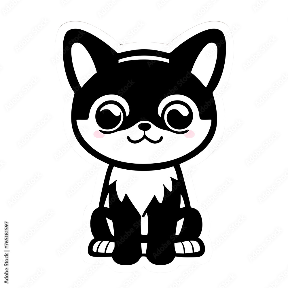 Fototapeta premium A cute cartoon Dog. Perfect for sticker, t-shirt or Design template. generative AI. V 