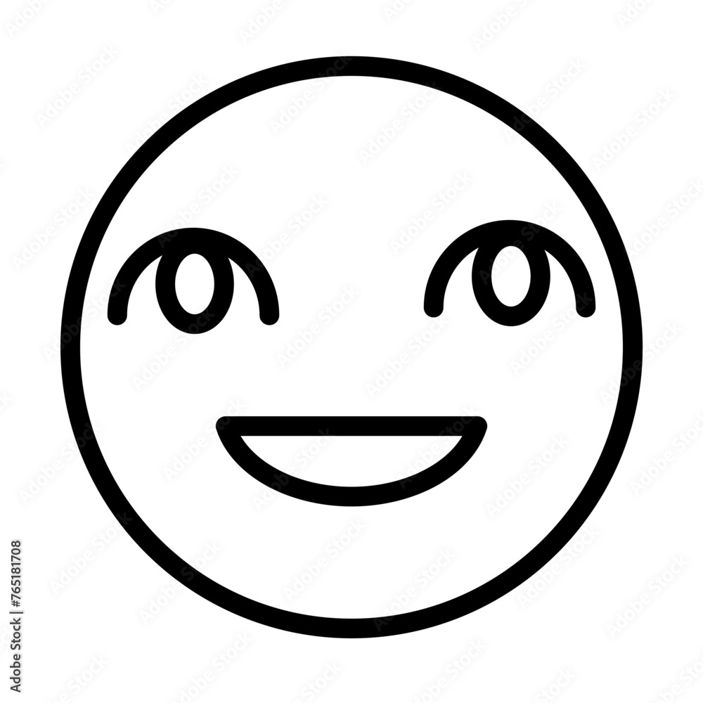 emoji Baby Smile Vector Line Icon Design