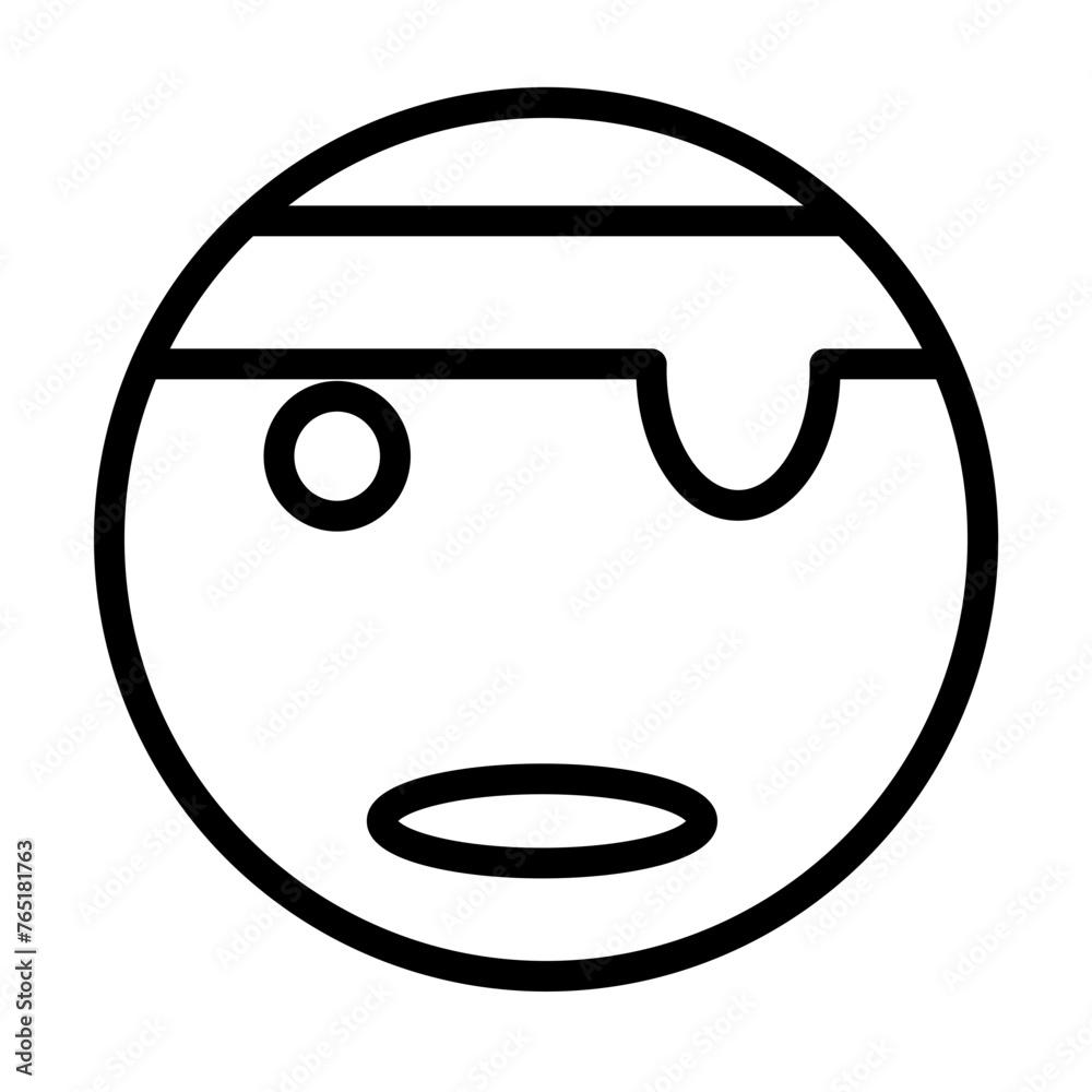 emoji pirate Vector Line Icon Design emoji pirate Vector Line Icon Design