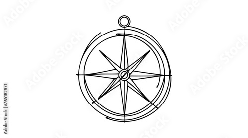 Sailing Ship hand drawn one continuous line drawing vector design.