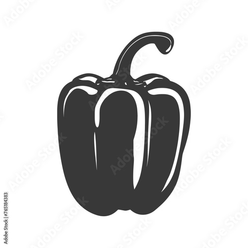 Silhouette Bell Pepper or Paprika sliced black color only
